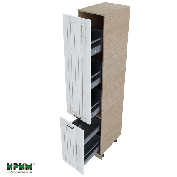 Колонен модул бутилиера с две врати МФ-Бяло фладер-04-65