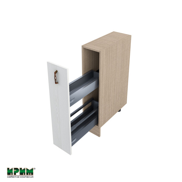 Долен модул бутилиера с плавно затваряне МФ-Бяло фладер-04-58