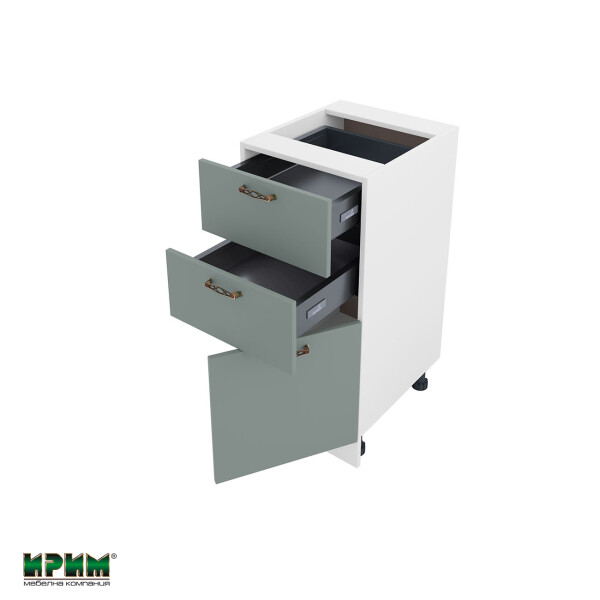 Долен модул с две чекмеджета и врата с плавно затваряне БФ-Олив мат-11-53