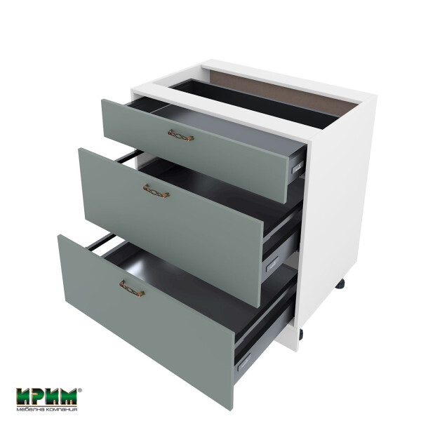 Долен модул с три чекмеджета с плавно затваряне БФ-Олив мат-11-55