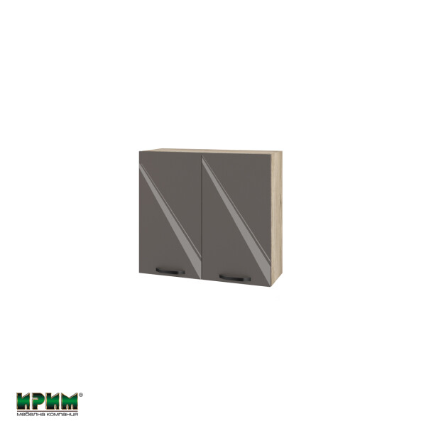 Горен модул с две врати и рафт АРФ-Антрацит гланц-05-4