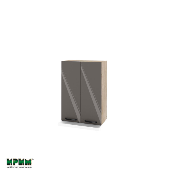 Горен модул с две врати и два рафта за аспиратор АРФ-Антрацит гланц-05-117