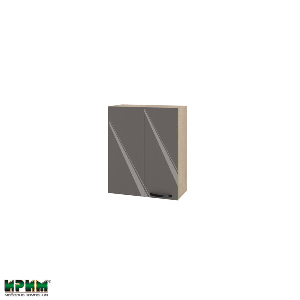 Горен модул за ъгъл с врата и рафт МФ-Антрацит гланц-05-17