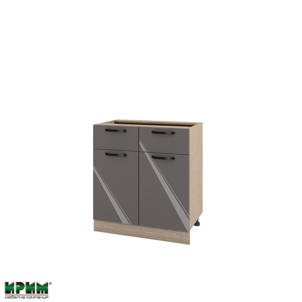 Долен модул с 2 чекмеджета,2 врати и рафт МФ-Антрацит гланц-05-26