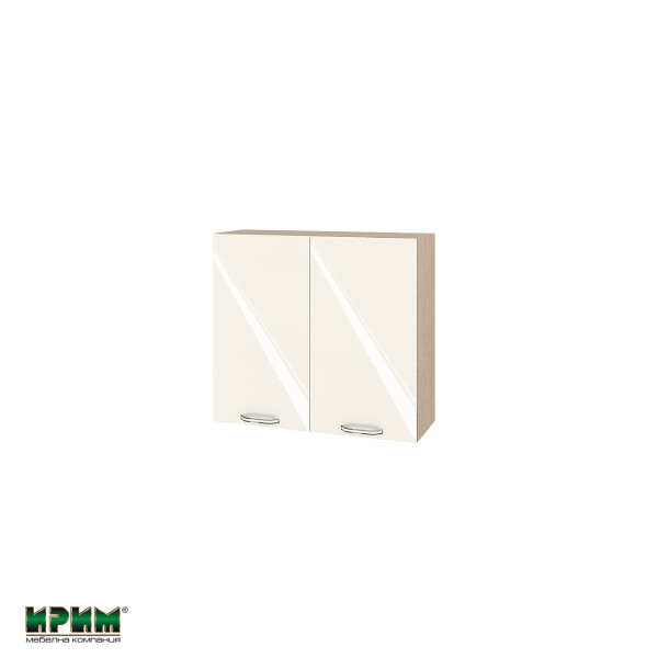 Горен модул с две врати и рафт МФ-Крийм гланц-11-4