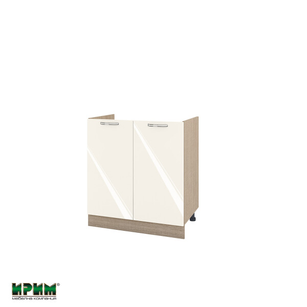 Долен модул за бордова мивка с две врати МФ-Крийм гланц-11-30