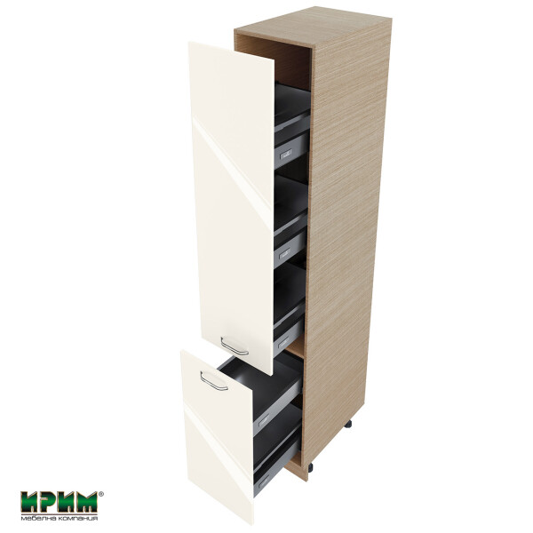 Колонен модул бутилиера с две врати МФ-Крийм гланц-11-65