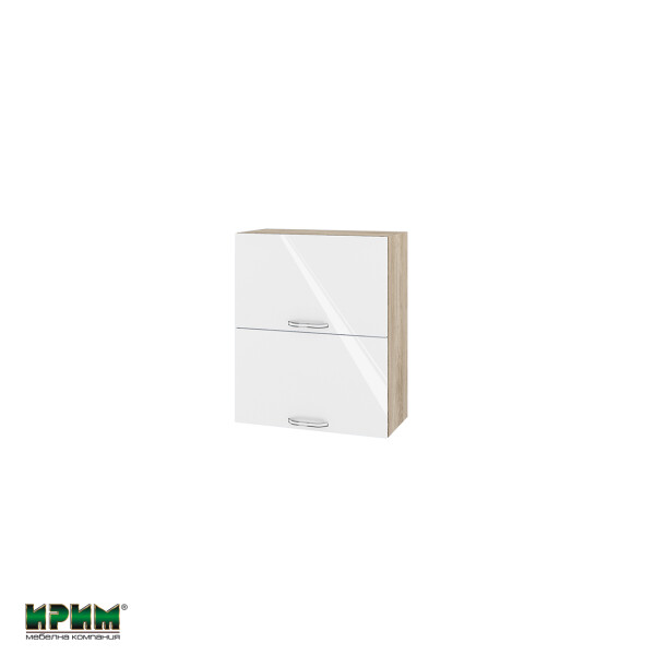 Горен модул с две хоризонтални врати АРФ-Бяло гланц-05-11