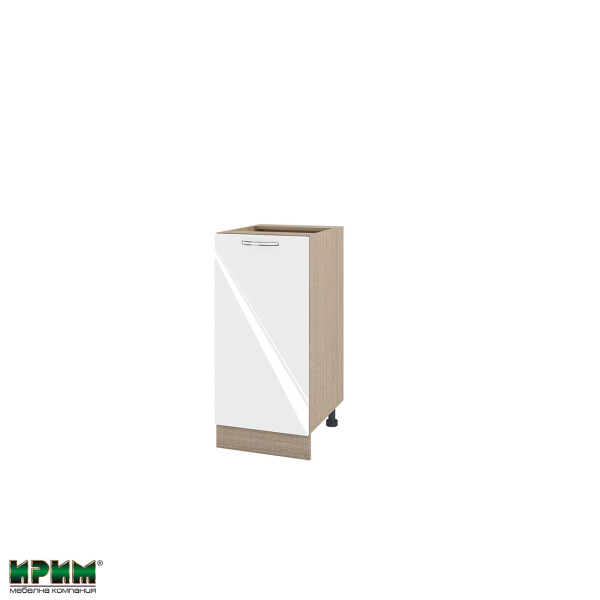 Долен модул с врата и рафт МФ-Бяло гланц-05-21