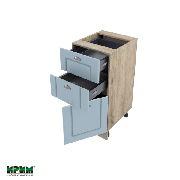 Долен модул с две чекмеджета и врата с плавно затваряне АРФ-Деним мат-06-53 (десен)