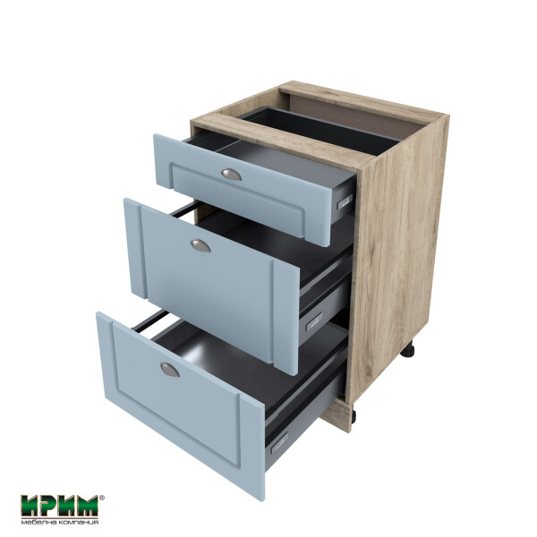 Долен модул с три чекмеджета с плавно затваряне АРФ-Деним мат-06-54